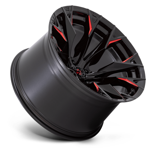 Fuel 1PC D823 Flame 20x12 Wheel, 5x5.0 Bolt Pattern, Gloss Black Milled with Candy Red