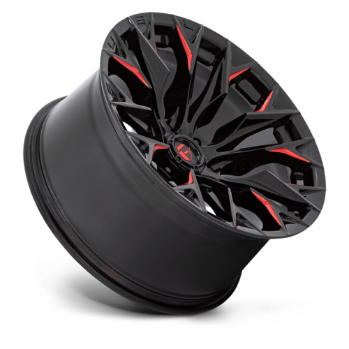 Fuel 1PC D823 Flame 20x9 Gloss Black Milled with Candy Red Wheel, 5x5.5 Bolt Pattern