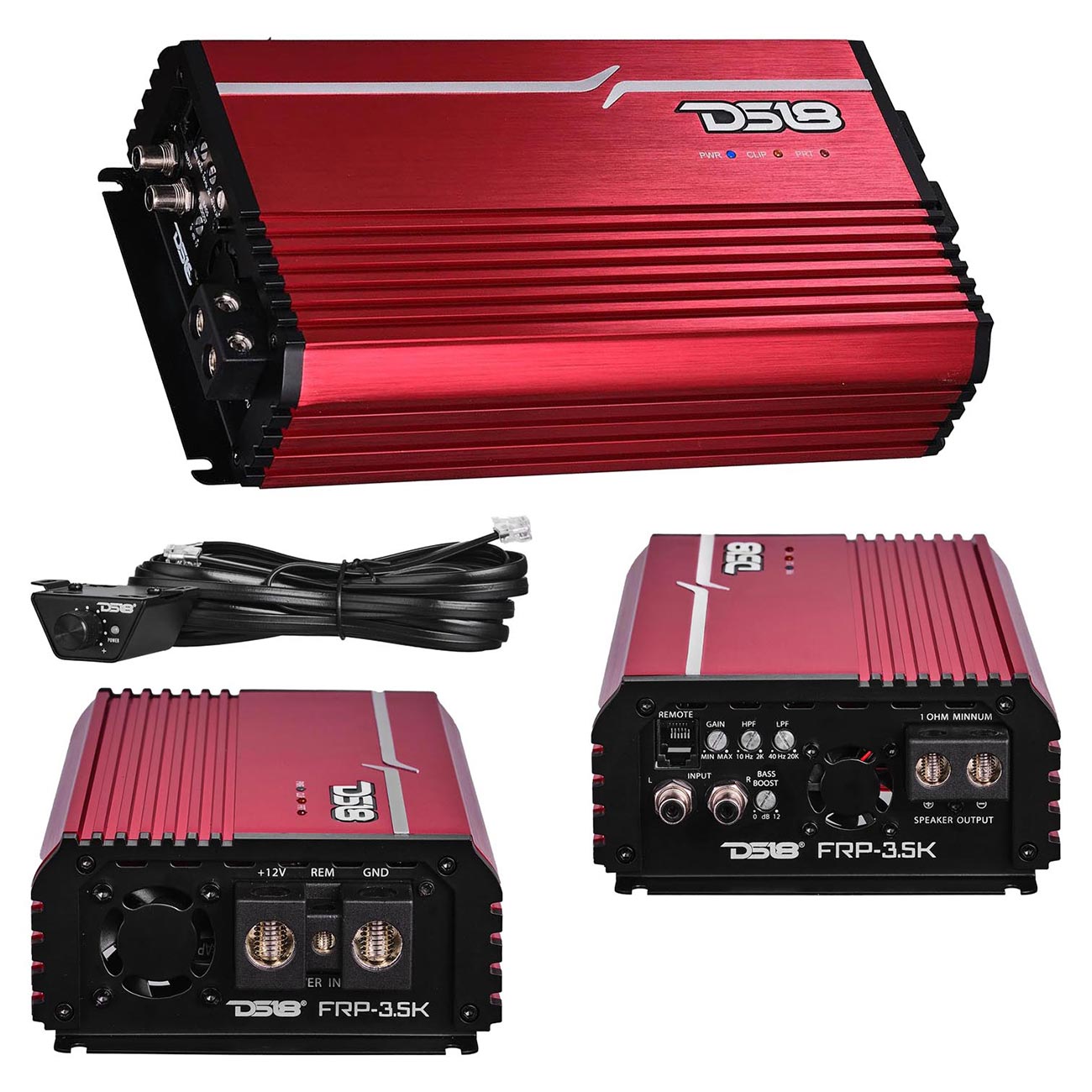 DS18 FRP Compact Monoblock Amplifier 3500W RMS - Red