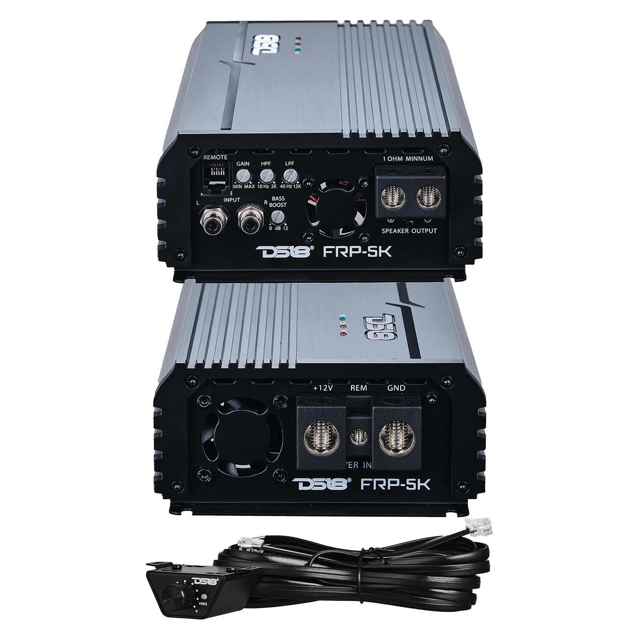 DS18 FRP Compact Monoblock Amplifier 5000W RMS Titanium - High-Power Car Audio Amplifier