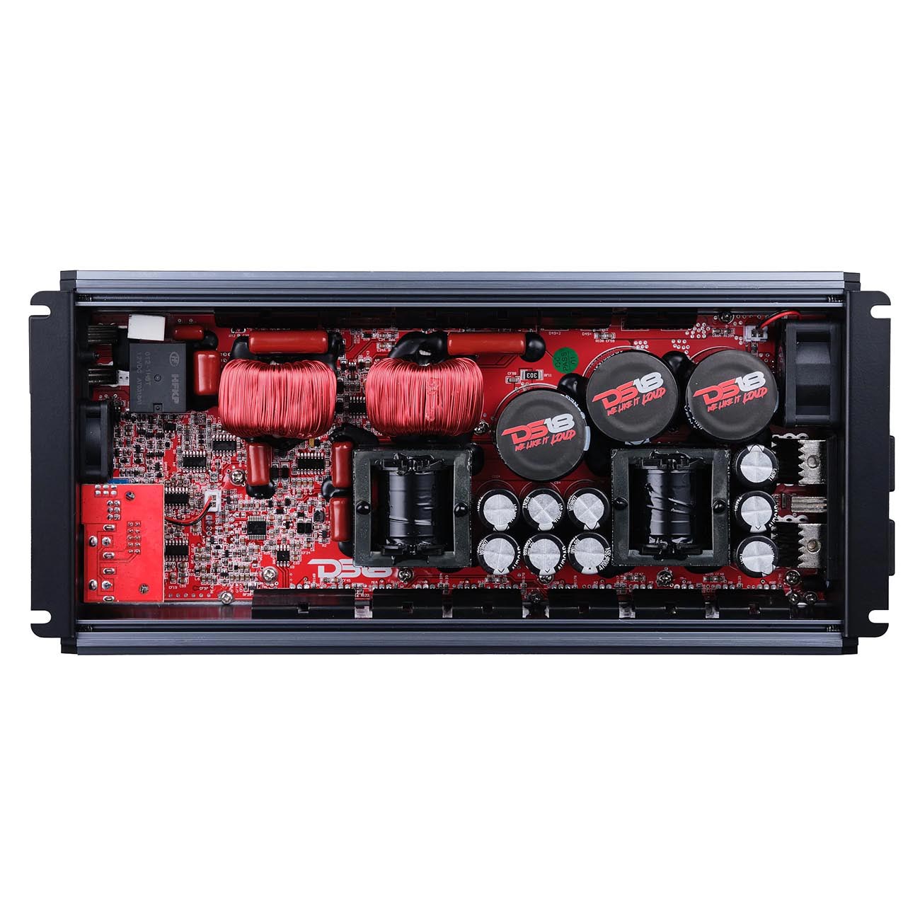 DS18 FRP Compact Monoblock Amplifier 5000W RMS Titanium - High-Power Car Audio Amplifier