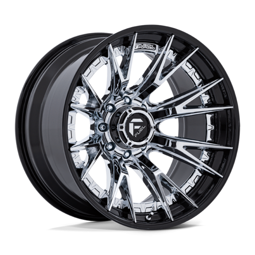 Fuel 1PC FC402 Catalyst 20x10 Wheel, 8x170 Bolt Pattern, -18 Offset, Chrome with Gloss Black Lip
