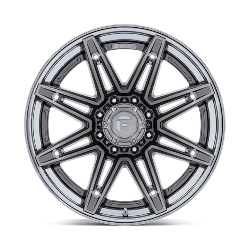 Fuel 1PC FC401 Brawl 22x10 6x5.5 Wheels, -18 Offset, Platinum with Chrome Lip
