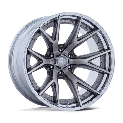 Fuel 1PC FC402 Catalyst 20x9 Wheel, 6x5.5 Bolt Pattern, +20 Offset, Platinum with Chrome Lip