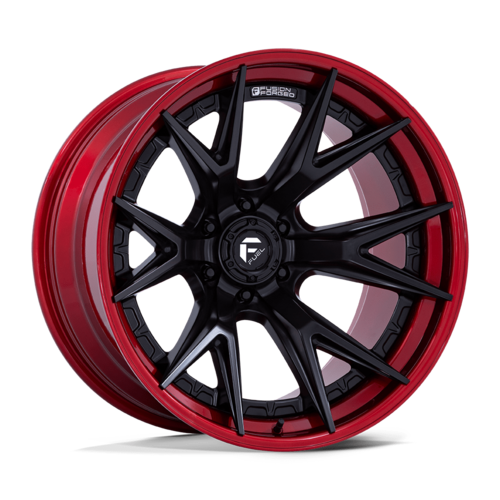Fuel 1PC FC402 Catalyst 22x10 Wheel, 6x5.5 Bolt Pattern, -18 Offset, Matte Black with Candy Red Lip