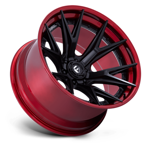 Fuel 1PC FC402 Catalyst 22x10 Wheel, 6x5.5 Bolt Pattern, -18 Offset, Matte Black with Candy Red Lip