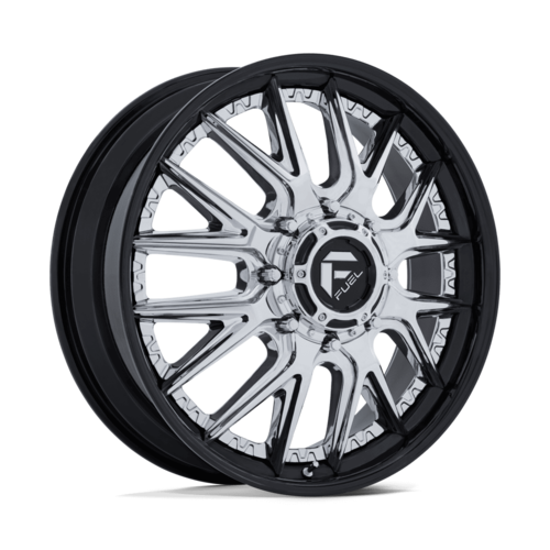 Fuel 1PC D407 Catalyst Dually 20x8.25 Wheel, 8x210 Bolt Pattern, +105 Offset, Chrome with Gloss Black Lip