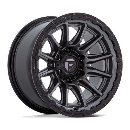 Fuel 1PC FC866 Piston 17x9 Wheel, 5x5 Bolt Pattern, Matte Gunmetal with Gloss Black Lip