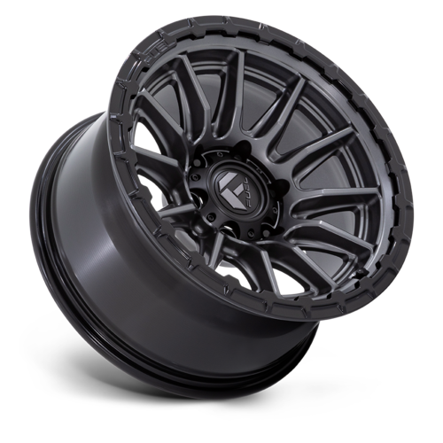Fuel 1PC FC866 Piston 17x9 Wheel, 5x5 Bolt Pattern, Matte Gunmetal with Gloss Black Lip