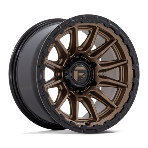 Fuel 1PC FC866 Piston 17x9 Wheel, 5x127 Bolt Pattern, +1 Offset, Matte Bronze with Gloss Black Lip