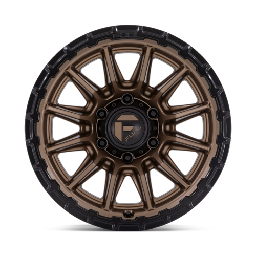 Fuel 1PC FC866 Piston 17x9 Wheel, 5x127 Bolt Pattern, +1 Offset, Matte Bronze with Gloss Black Lip