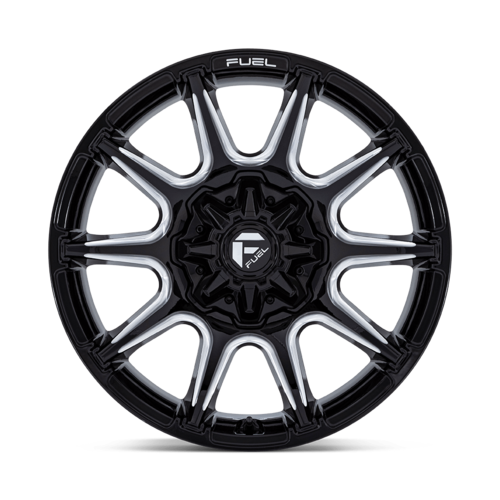 Fuel 1PC FC880 SUPER C 22-Inch Gloss Black Milled Wheel, 8x180 Bolt Pattern, +10 Offset
