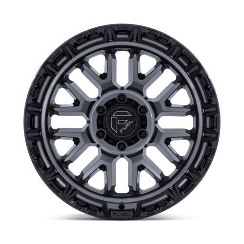 Fuel 1PC FC890 Rail 20x10 Wheel, 6x135 Bolt Pattern, -18 Offset, Gloss Gunmetal with Gloss Black Lip
