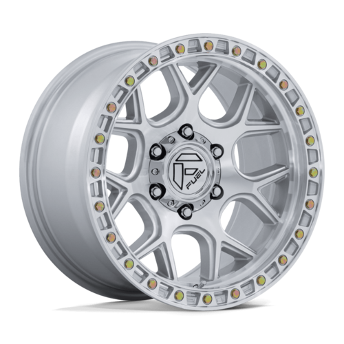Fuel 1PC FC908 PUMA 17-Inch Gloss Silver Machined Face Wheel, 5x5 Bolt Pattern, -12 Offset