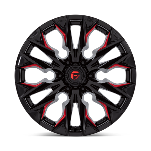 Fuel 1PC D823 Flame 20x9 Gloss Black Milled Wheels with Candy Red, 6x5.5 Bolt Pattern