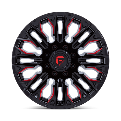 Fuel 1PC D82320901750 D823 Flame 20-Inch Gloss Black Milled Wheels with Candy Red, 8x170 Bolt Pattern