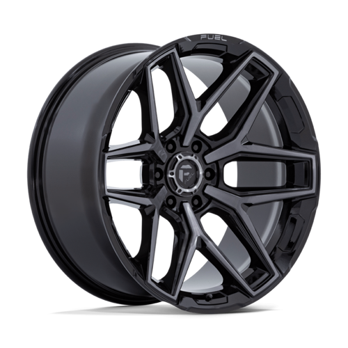 Fuel 1PC FLUX 24-Inch Gloss Black Brushed Face Wheel with Gray Tint, 6x135 Bolt Pattern