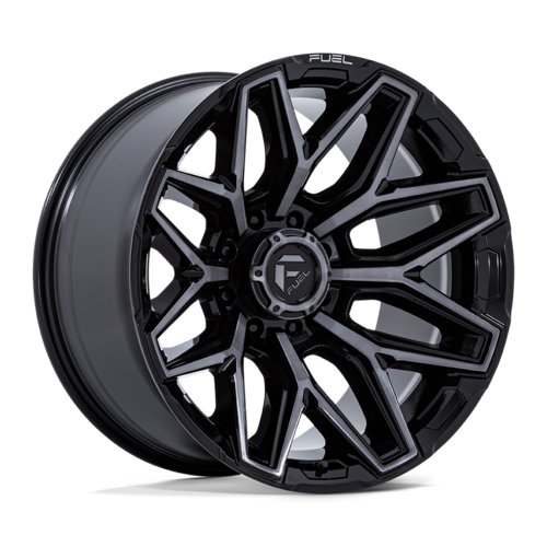 Fuel 1PC FLUX 20-Inch Gloss Black Brushed Face Wheel, 8x180 Bolt Pattern, +1 Offset