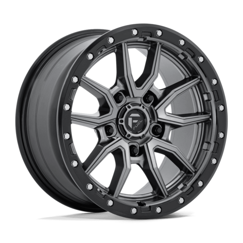 Fuel 1PC D680 Rebel 17x9 Wheel, 5x5 Bolt Pattern, Matte Gunmetal Black Bead Ring