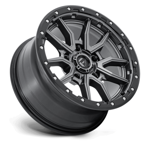 Fuel 1PC D680 Rebel 17x9 Wheel, 5x5 Bolt Pattern, Matte Gunmetal Black Bead Ring