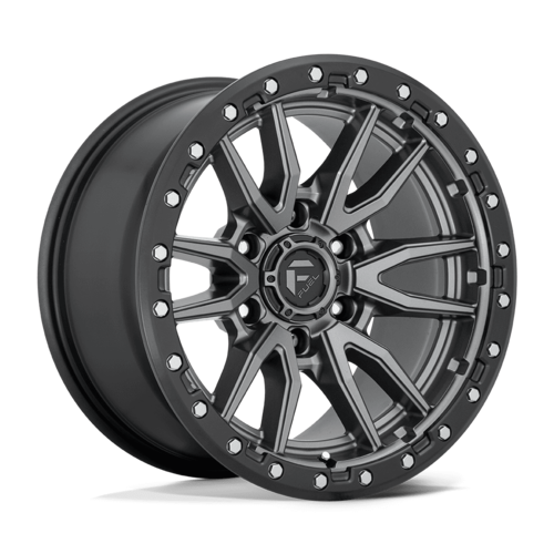 Fuel 1PC D680 Rebel 18x9 Wheel, 6x5.5 Bolt Pattern, -12 Offset, Matte Gunmetal Black Bead Ring