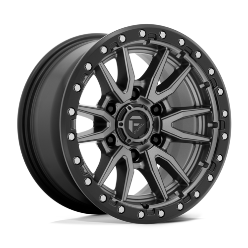 Fuel 1PC D680 Rebel 18-Inch Matte Gunmetal Wheel with Black Bead Ring, 6x5.5 Bolt Pattern, +1 Offset