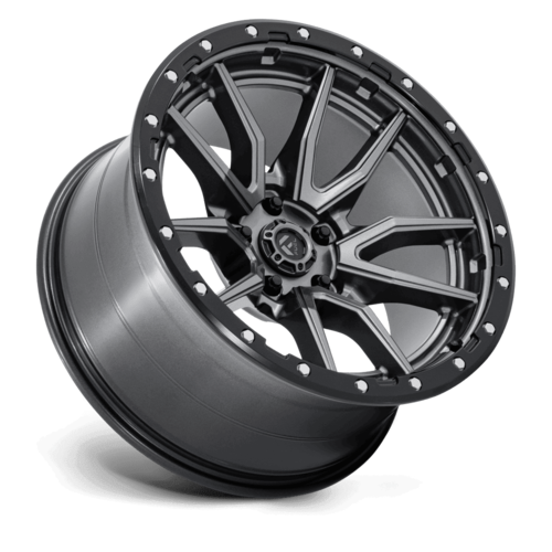Fuel 1PC D680 Rebel 20x10 Wheel, 5x5 Bolt Pattern, -18 Offset, Matte Gunmetal Black Bead Ring