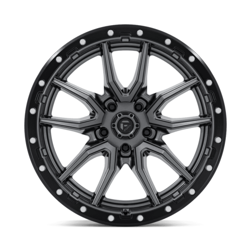 Fuel 1PC D680 Rebel 20x10 Wheel, 5x5 Bolt Pattern, -18 Offset, Matte Gunmetal Black Bead Ring