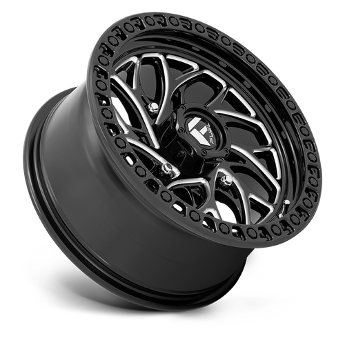Fuel UTV D741 Runner UTV 15x7 4x137 Gloss Black Milled Wheel, 10mm Offset
