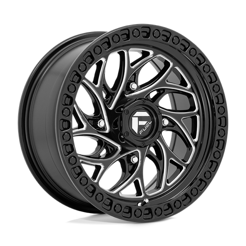 Fuel UTV D741 Runner UTV 15x7 4x137 Gloss Black Milled Wheel, 10mm Offset