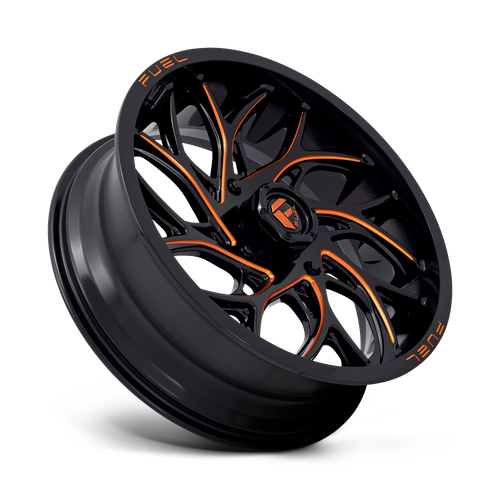 Fuel UTV D780 Runner UTV 20x7 Wheel, 4x137 Bolt Pattern, Gloss Black Milled Orange