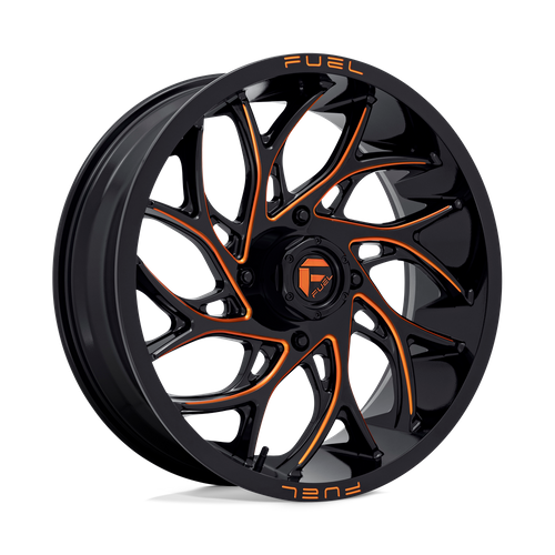 Fuel UTV D780 Runner UTV 20x7 Wheel, 4x137 Bolt Pattern, Gloss Black Milled Orange