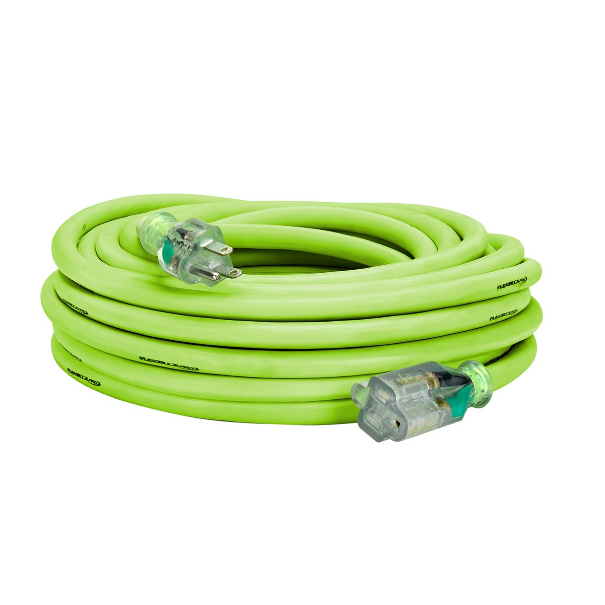 Flexzilla Pro Extension Cord 10/3 AWG SJTW 50 ft with Outdoor Lighted Plug, ZillaGreen