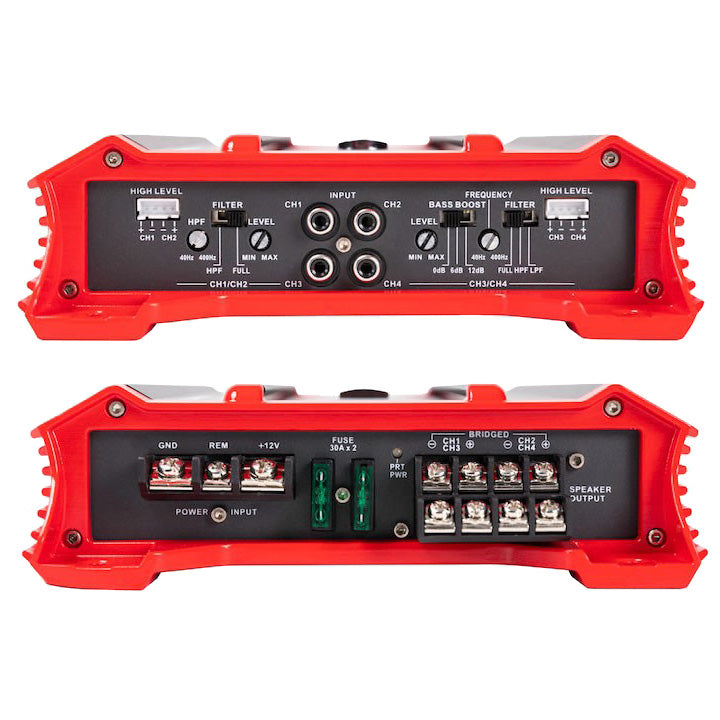 Crunch Ground Pounder 4-Channel Car Amplifier – Model GP20004, 4 x 250W @ 4 Ohms, 4 x 500W @ 2 Ohms, 2 x 1000W Bridged