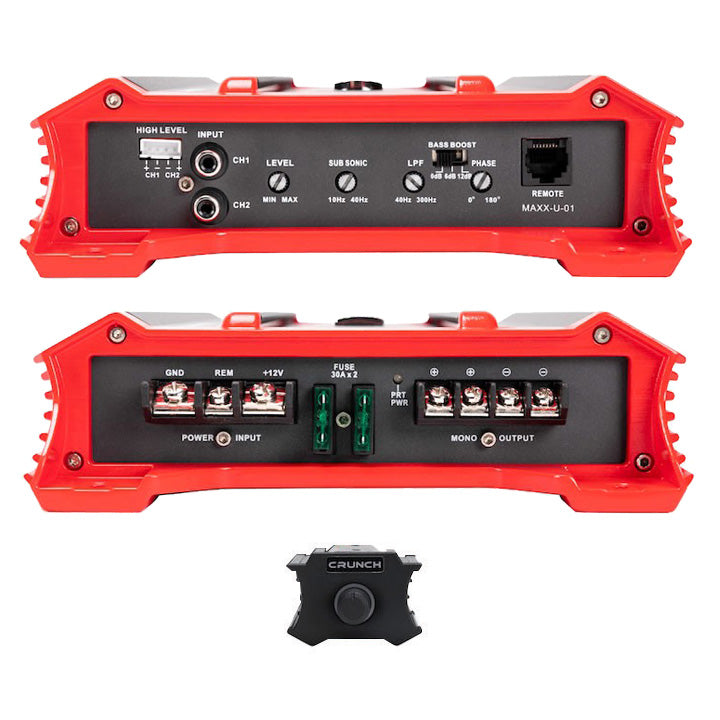 Crunch Ground Pounder 1 x 1250W at 4 Ohms and 1 x 2500W at 2 Ohms Class A/B Amplifier - Model GP25001