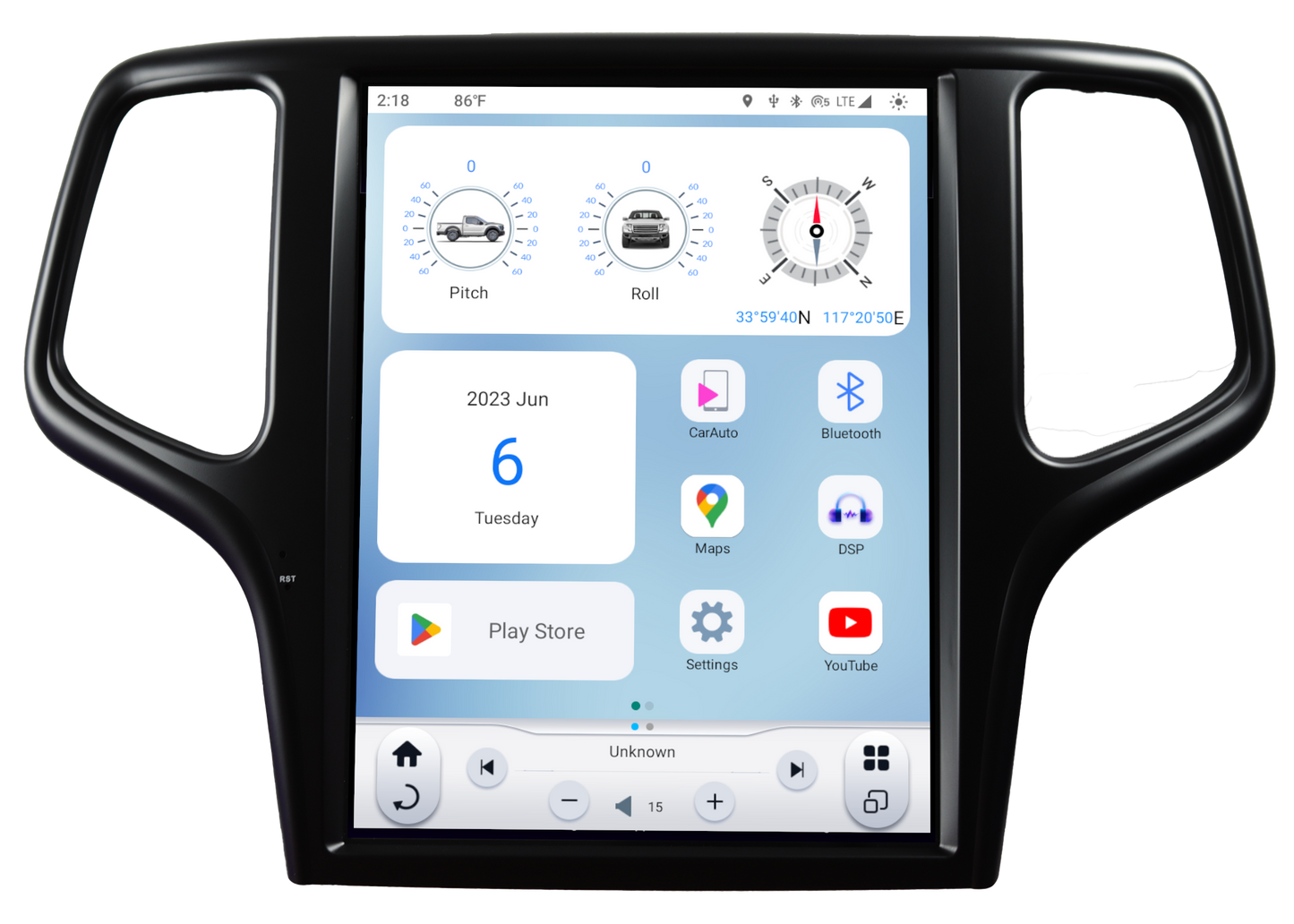 Linkswell 2014-2021 JEEP GRAND CHEROKEE GENERATION 6 T-STYLE RADIO - View 2