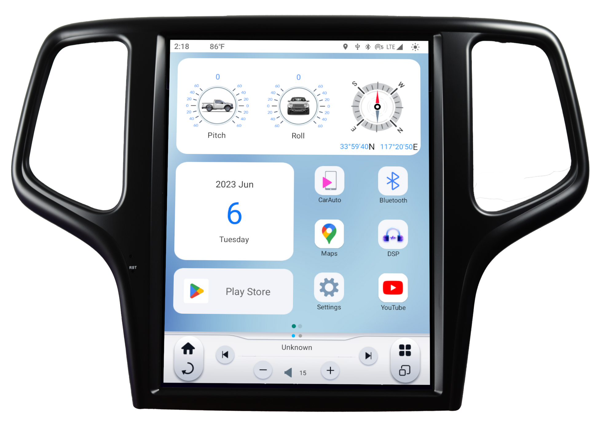 Linkswell 2014-2021 JEEP GRAND CHEROKEE GENERATION 6 T-STYLE RADIO - View 2