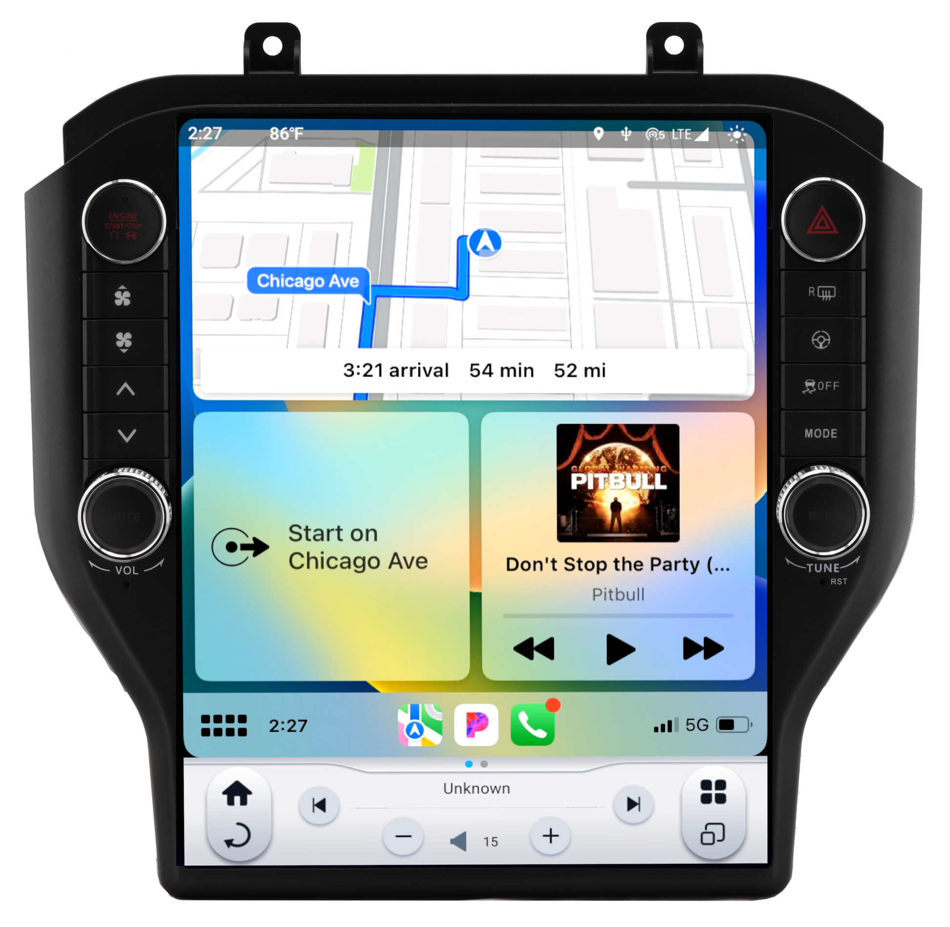 Linkswell Gen 6 T-Style Radio for 2010-2014 Ford Mustang #TS-FDOM12-1RR-6H - View 2