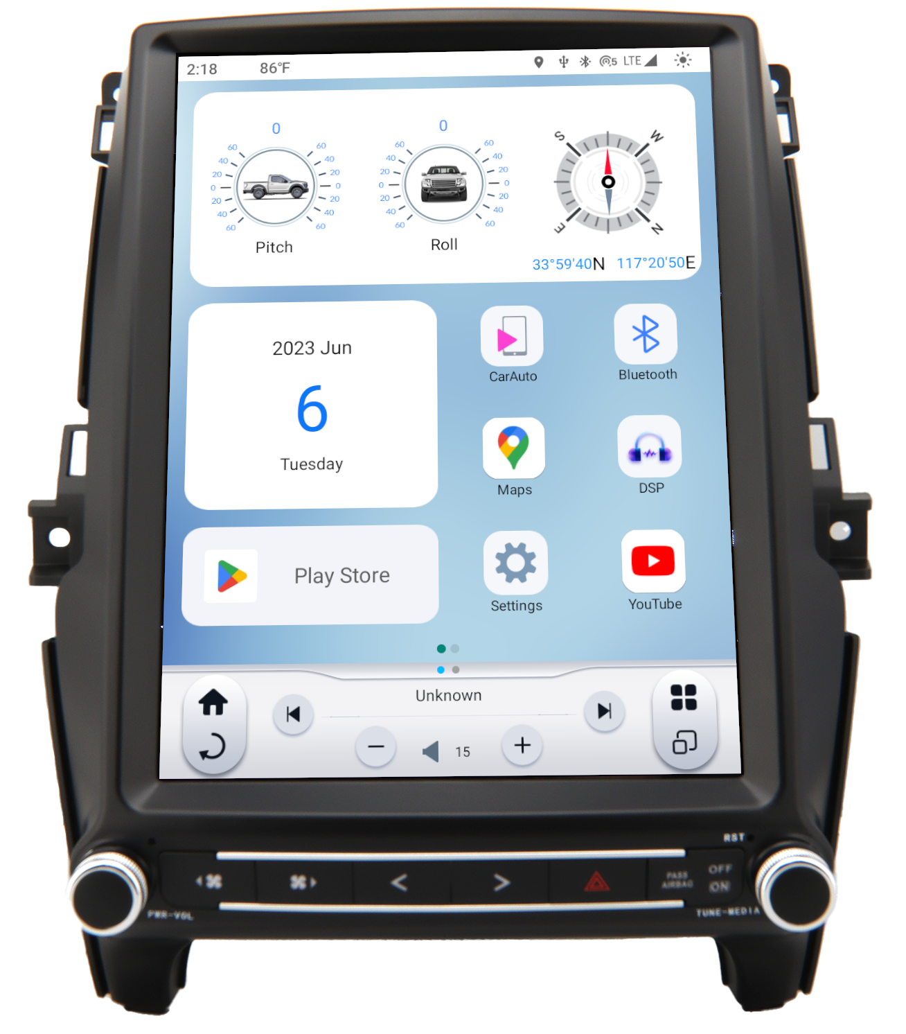 Linkswell 2018-UP FORD RANGER GENERATION 6 T-STYLE RADIO - View 2