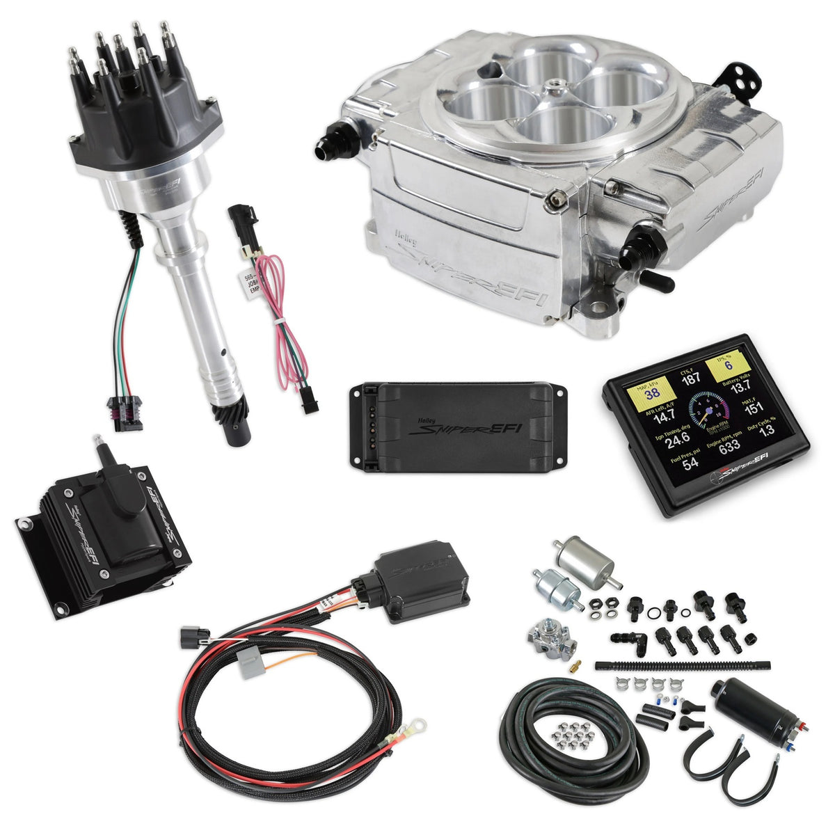 Sniper-2 EFI Master Kit w/SBC Ignition Polished