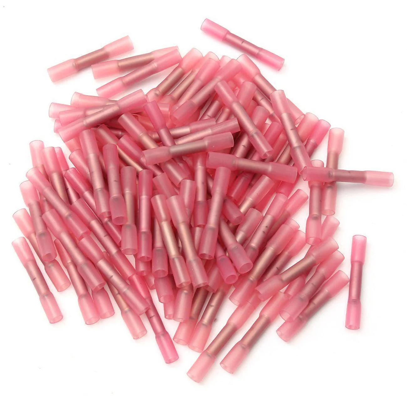Xscorpion Heat Shrink Butt Crimp Connectors 18/22 Gauge - Red, Pack of 50
