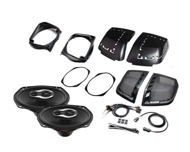 Hertz 6x9" Cut-In Saddle Bag Lid Kit For 14-23 Harley w/ SX690 6x9" Speakers: HD14H6X9