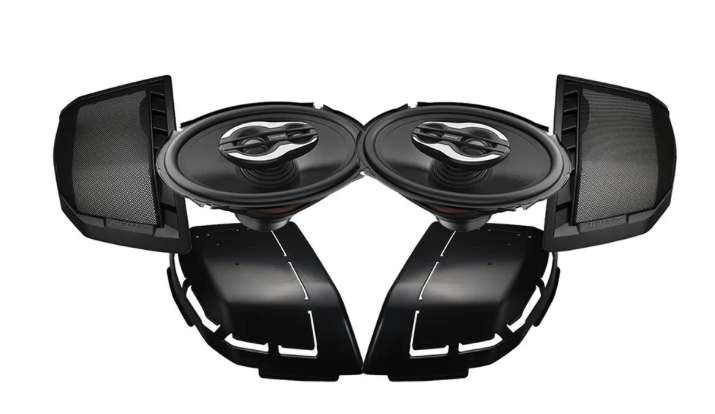 Hertz 6x9" Cut-In Saddle Bag Lid Kit For 24+ Harley w/ SX690 6x9" Speakers: HD24H-6X9