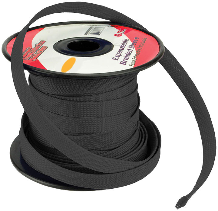 Nippon Installation Solution Expandable Braided Sleeve - Black, 3/8 inch x 100 feet