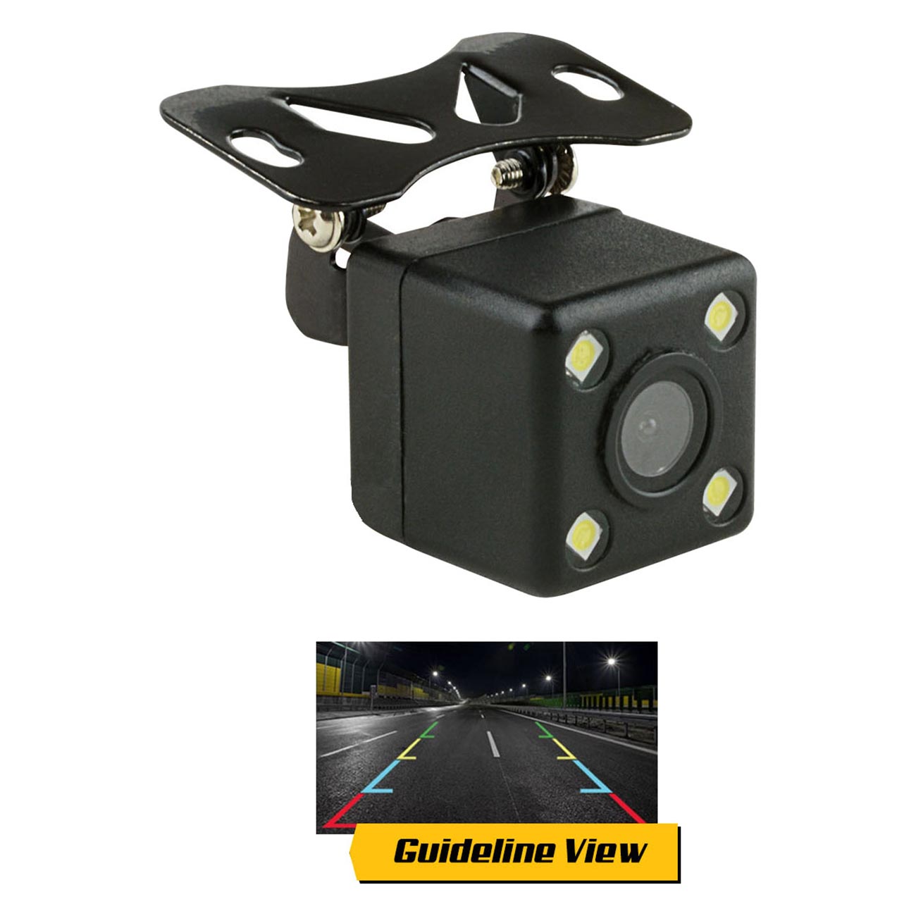 Nippon Installation Solution Car Rear View Camera with 4 LED Lights and Guideline View - Model ISRVC160GLL