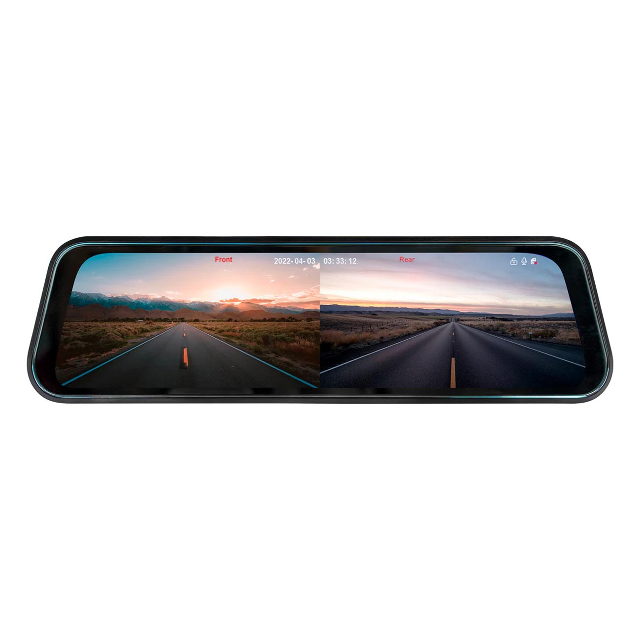 Nippon Installation Solution Mirror with Front and Rear View Camera, 9.66-Inch Monitor, and DVR – Model ISRVDVR99
