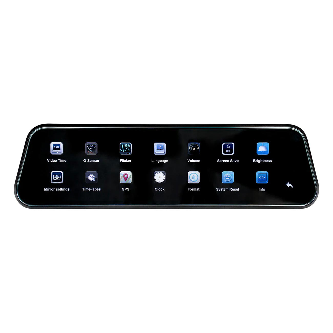 Nippon Installation Solution Mirror with Front and Rear View Camera, 9.66-Inch Monitor, and DVR – Model ISRVDVR99