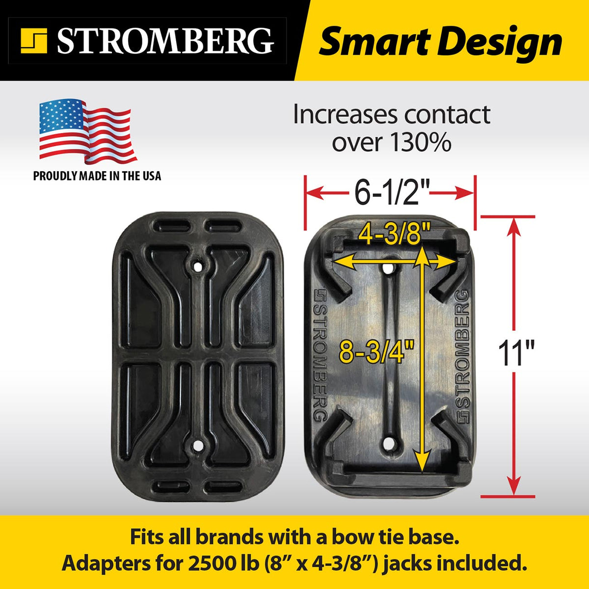 Stromberg EPDM Rubber Scissor Jack Shoes, 2-Pack