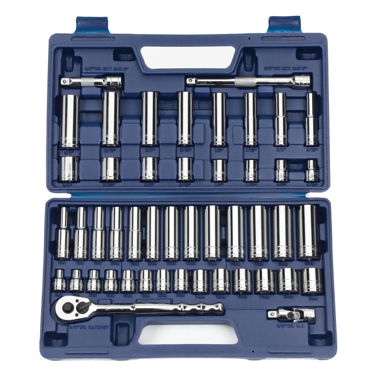 Williams JHW50666 3/8-Inch Drive Metric and SAE Socket Set, 47-Piece