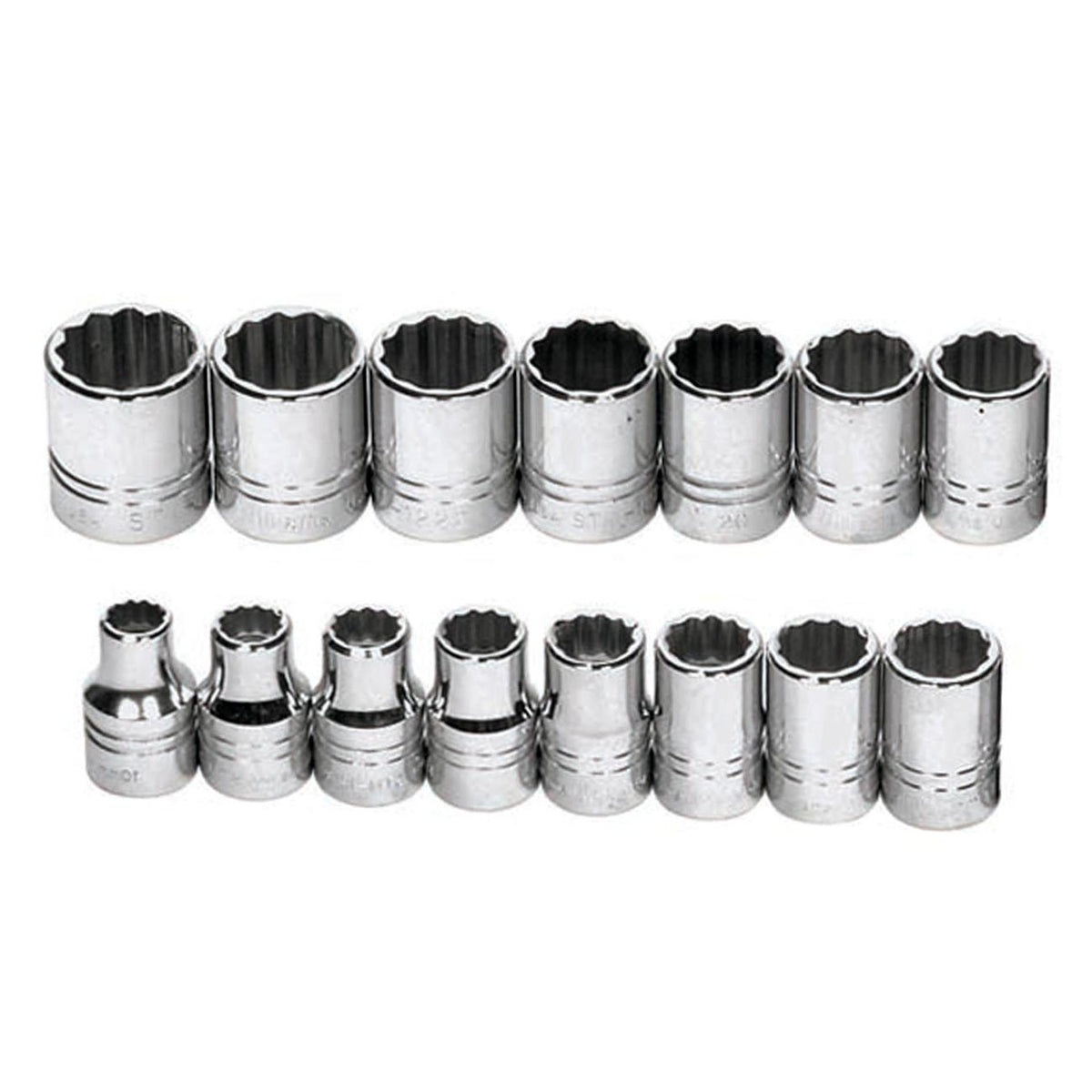 Williams JHWMSS15RC 1/2-Inch Drive Shallow Metric 12-Point Socket Set, 15-Piece